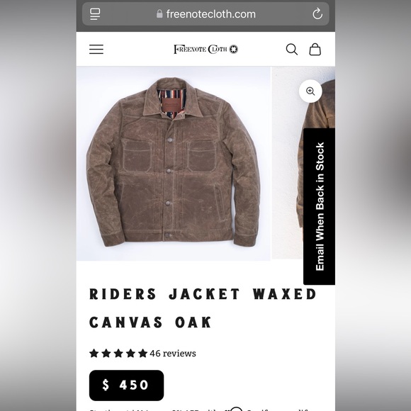 Freenote Cloth riders jacket waxed canvas oak - Picture 2 of 9